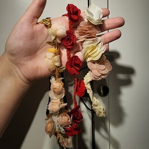 Floral, gold, silver, lace, and bird headbands